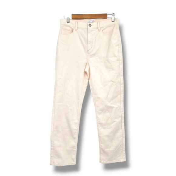 NEW Loft Women's High Rise Modern‎ Straight Corduroy Pant Cream Size 27/4 - Picture 1 of 12